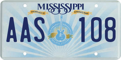 MS license plate AAS108