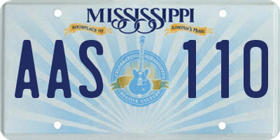 MS license plate AAS110