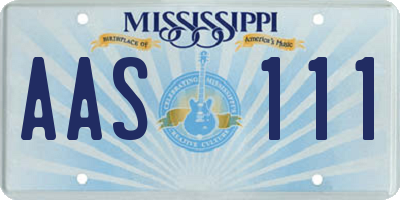 MS license plate AAS111