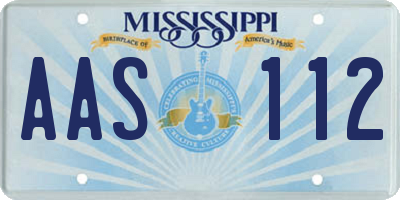 MS license plate AAS112