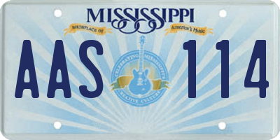 MS license plate AAS114