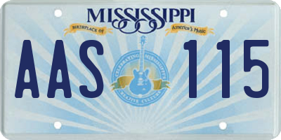 MS license plate AAS115