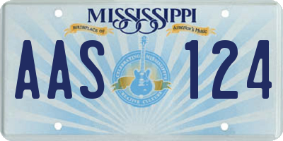 MS license plate AAS124