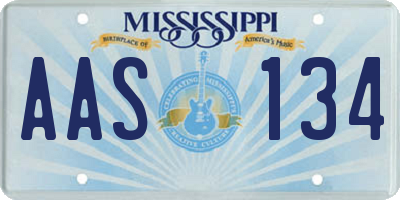 MS license plate AAS134