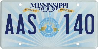 MS license plate AAS140