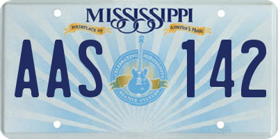 MS license plate AAS142