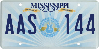 MS license plate AAS144