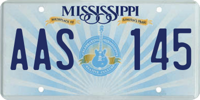 MS license plate AAS145