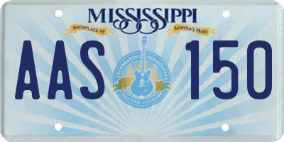 MS license plate AAS150