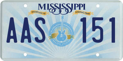 MS license plate AAS151