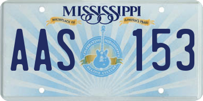 MS license plate AAS153