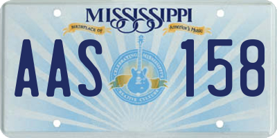 MS license plate AAS158