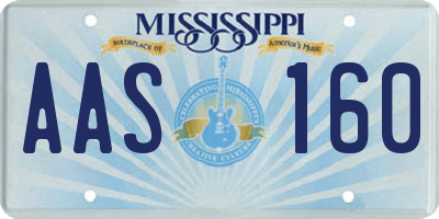 MS license plate AAS160