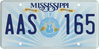 MS license plate AAS165
