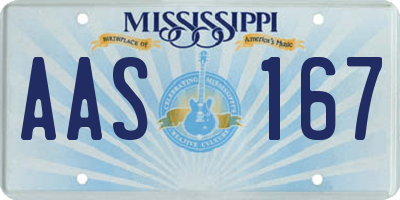 MS license plate AAS167