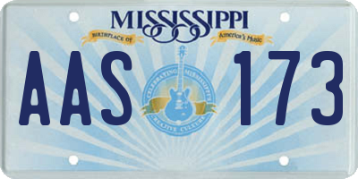 MS license plate AAS173