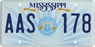 MS license plate AAS178