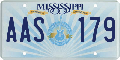 MS license plate AAS179