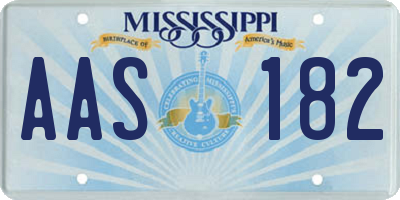 MS license plate AAS182