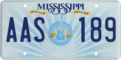 MS license plate AAS189