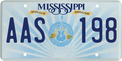 MS license plate AAS198