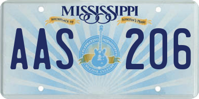 MS license plate AAS206