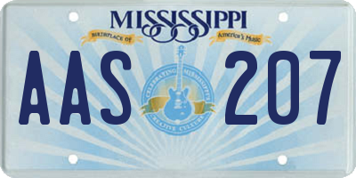 MS license plate AAS207