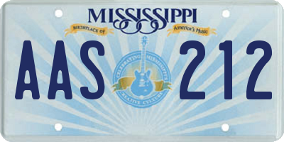 MS license plate AAS212