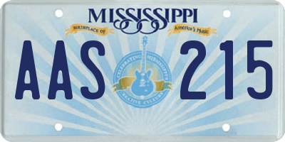 MS license plate AAS215