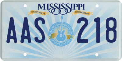 MS license plate AAS218