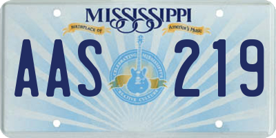 MS license plate AAS219
