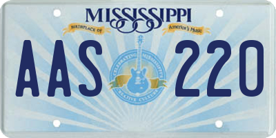 MS license plate AAS220