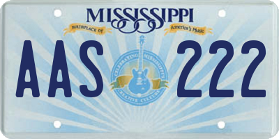 MS license plate AAS222