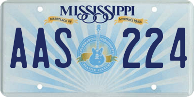 MS license plate AAS224