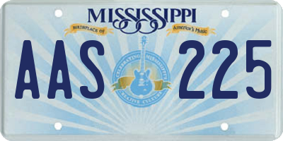 MS license plate AAS225