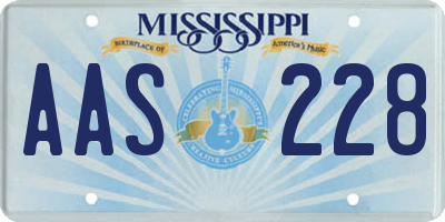 MS license plate AAS228