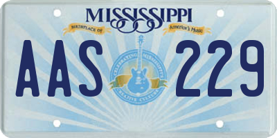 MS license plate AAS229
