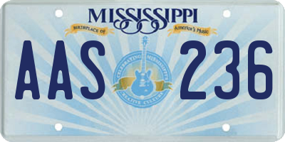 MS license plate AAS236