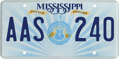 MS license plate AAS240