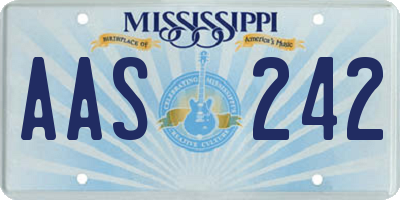 MS license plate AAS242