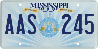MS license plate AAS245