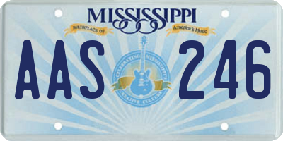 MS license plate AAS246