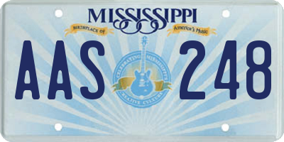 MS license plate AAS248