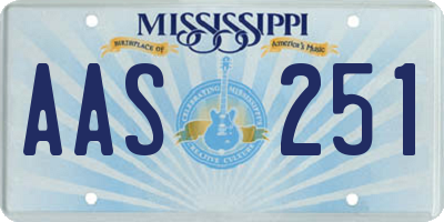 MS license plate AAS251