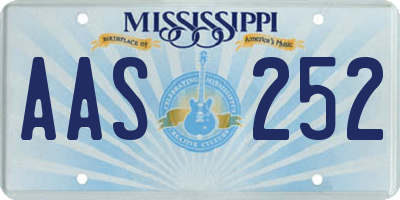 MS license plate AAS252