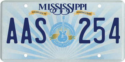 MS license plate AAS254