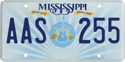 MS license plate AAS255