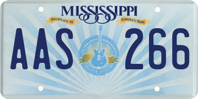 MS license plate AAS266