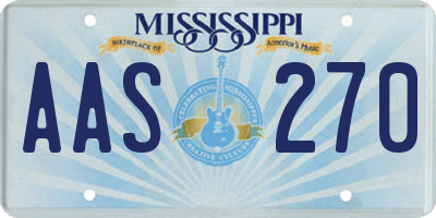 MS license plate AAS270
