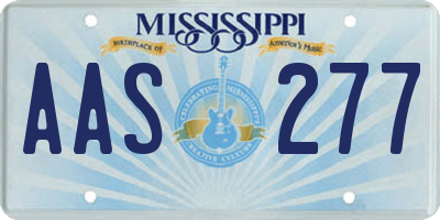 MS license plate AAS277